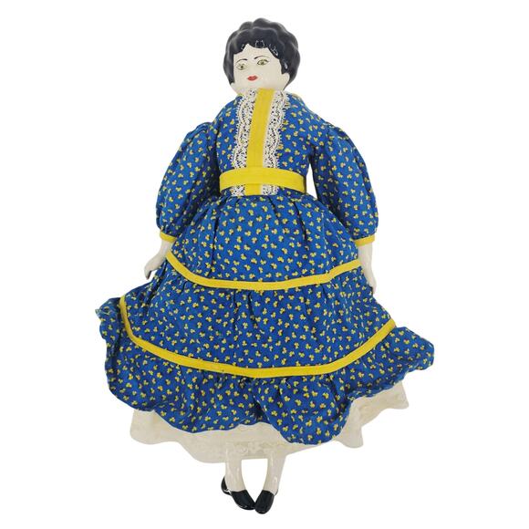 Rare Fine China Head Doll with Beck & Gottschalck Characteristics 1880s 15" - Picture 1 of 9